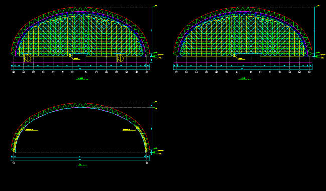 北票跨度110米，拱高35_7米煤棚网架